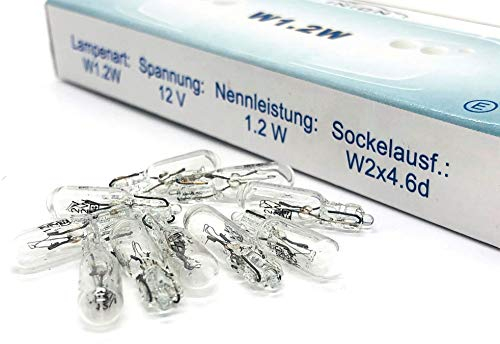 10x Stück W1,2W T5 1,2W 12V Auto Glühlampe Armatur Tacho Beleuchtung Autolampen Zugelassen