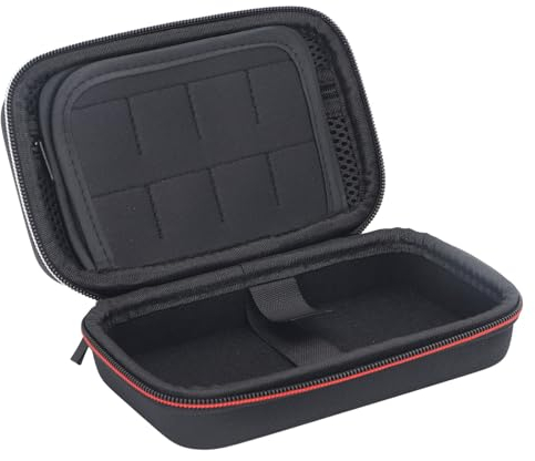 Tragetasche für 3DS 2DS XL, Hartschalen Tragetasche für 2DS XL, Tragbare Nylon Spielekonsole, Harte Schutzhülle, Reisetasche mit Spielkassetten Steckplätzen, Schwarz
