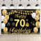 G2PLUS 70.Geburtstag Banner, Schwarz Gold Geburtstagsdeko Banner, Banner zum 70.Geburtstag, 70.Geburtstag Dekoration Banner für 70 Mann und Frau Geburtstagsfeier Deko（185 x 115cm）