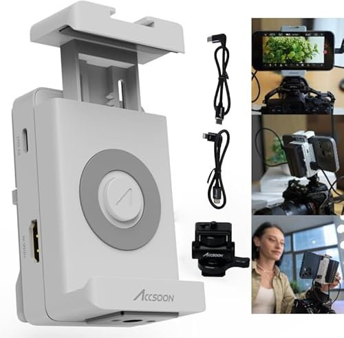 Accsoon SeeMo Video Transmitter Adattatore HDMI a USB/iOS HD Video Capture Adattatore per iPad/iPhone/telecamere per monitorare/registrare/streaming live (bianco)