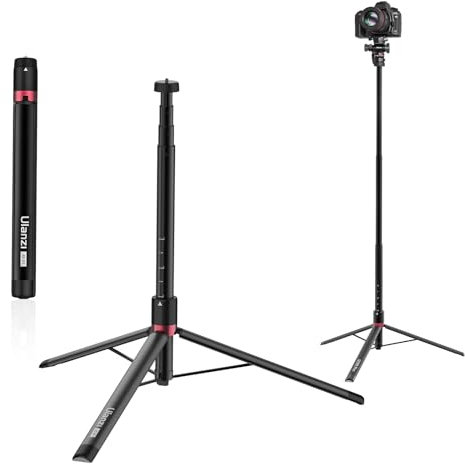 ULANZI AT-01 Extendable Light Stand Tripod, 59 Portable Vlog Camera Tripod Stand, Aluminum Camera Tripod for Camera Video Light Smartphone, Lightweight for Travel