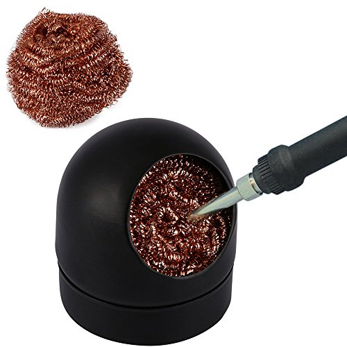 Soldering Iron Tip Cleaner, Solder Tip Cleaner, Solder Tip Cleaning Wire with Brass Wool, Solder Cleaner Accessories Cleaning Ball and one Base, Solder Tip kit with Soft Brass Wire