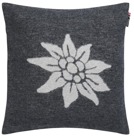 David Fussenegger Kissenhülle Edelweiß (GRS) anthrazit, 40x40 cm