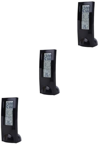 Garneck 3 STK Uhr mit Temperaturanzeige Batterieuhr Batterie wecker Digitaluhr digitales Hygrometer Zeitschaltuhr led Screen Display Table Clock Kalenderwecker Digitale elektronische Uhr