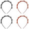 Landrain 4 Stück Haarreifen Haarreif mit Klammern, Clip Headband