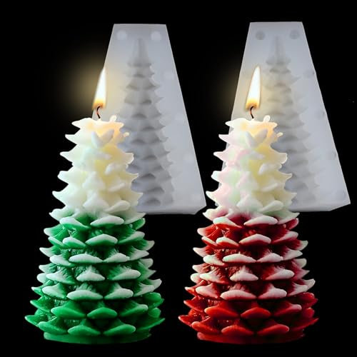 EPODA Silikonform Weihnachten Kerzen, Silikonformen GießFormen Weihnachten Tannenbaum, Kerzenformen Zum Gießen Siliko