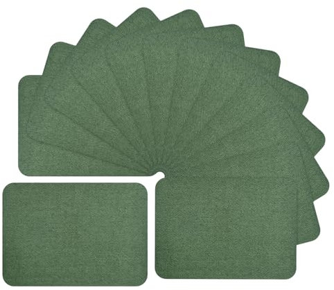 12 Stück Flicken zum Aufbügeln, Reparatur Patches Bügelflicken Selbstklebende Aufbügelflicken für Jeans und Kleidung Reparatur Hosen Taschen Loch Reparatur Flicken und Dekoration (Grün)
