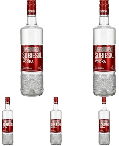 Sobieski Vodka Distilled in Poland 70 cl (Lot de 5)