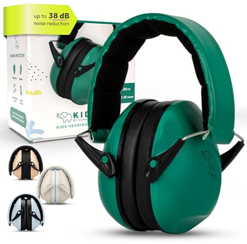 Schallwerk ® Kapselgehörschutz Kiddies (Jungle Green) | Gehörschutz Kinder - Hochwertige Lärmschutz Kopfhörer mini - Ohrenschützer ideal für Alltag & Events