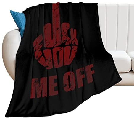 FJQWKLF FCK You Me Off Flanell-Fleece-Überwurfdecke, weiche, gemütliche Plüsch-Bettdecke für Couch, Sofa, Schlafzimmer