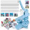 Badge-Maschine 50mm x 50mm mit 100 Set Quadratischen Button-Herstellungs-Zubehör, Quadratischer Foto-Bild-Abzeichen-Knopf, Geschenk-Knopf, Team-Abzeichen, für Handwerk und DIY-Projekte (Blau)