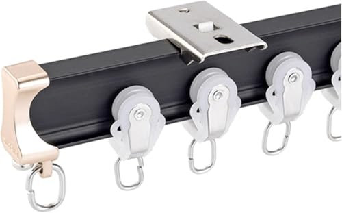 Binario flessibile per tende pieghevole da 1 m 6 m a soffitto o a parete per finestra a bovindo, camper, doccia, divisorio, nero, 1 m