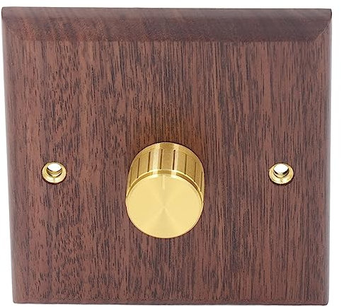 Wooden Dimmer Switch Brass Knob Black Walnut Wood Dimming Switch for Home Light 200‑