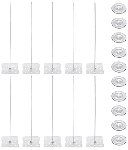 PATIKIL 200mm Perforated Insulation Pins with Round Washer,50 Sets 2in Insulating Nails Wall Plug for Fixing Foam Boards to Wall or Ceiling