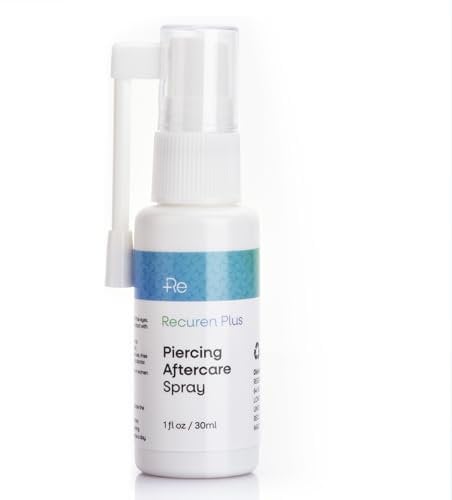 Recuren Plus Piercing Cleaning Solution: Piercing Spray for Ear, Nose, Tongue, and Navel – Effective Piercing Bump Treatment & Soothing Mist – 30ml (1 Pack)