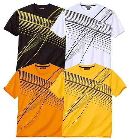 ATLAS FOR MEN - 4er-Pack T-Shirts - Erhältlich in großen Größen von M bis 5XL