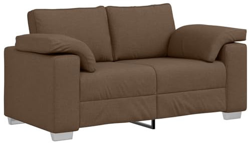 vidaXL Zeitgenössisches braunes Plüschsofa für Wohnzimmer, Indoor-Nutzung, bequemes 3-Sitzer Sofa mit abnehmbaren Kissen und Stahlrahmen, ideal zum Entspannen und für gesellige Treffen