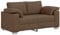vidaXL Zeitgenössisches braunes Plüschsofa für Wohnzimmer, Indoor-Nutzung, bequemes 3-Sitzer Sofa mit abnehmbaren Kissen und Stahlrahmen, ideal zum Entspannen und für gesellige Treffen