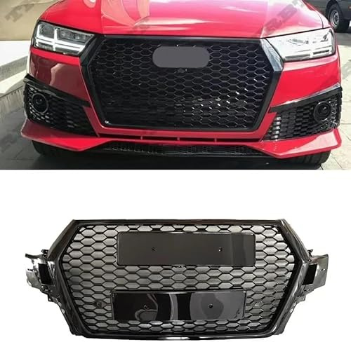 FUYRHP Front Stoßstange Grill Auto Front Sport Haube Grill Für Q7 Für SQ7 2016 2017 2018 2019 2020 Kühlergrill-Stoßstangenverkleidung