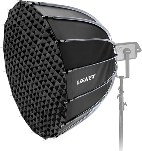 NEEWER BASICS Softbox Parabolico con Attacco Bowens, 47 Rilascio Rapido | Softbox con Diffusore/Griglia/Borsa, Compatibile con Luci Video Godox e Aputure 600d, per Illuminazione da Studio