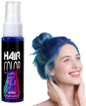 Laque pour cheveux rose, spray de couleur temporaire Crazy Pink, coloration temporaire pour cheveux, coloration instantanée pour Halloween, cosplay (bleu)