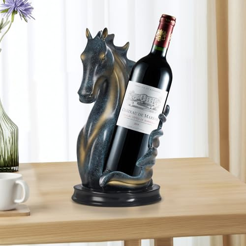 Horse Head Wine Bottle Holder - Stylish Modern Wine Rack with Exquisite Horse Head Design, Perfect for Home Decor and Wine Storage Display