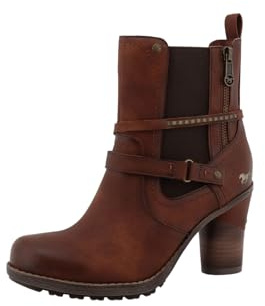 MUSTANG Damen Stiefelette mit Gummizug und Zierriemchen 15M0162004, Größe:38 EU, Farbe:Braun