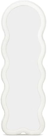 IDMarket - Miroir Vague en Tissu Bouclette crème 150 x 50 cm