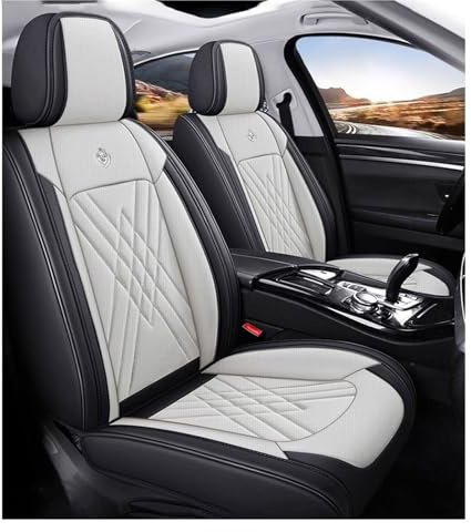 Sitzbezüge Auto Für VW T6 California 2016-2025, Universell, Atmungsaktives, Wasserdichtes, Lederpolster 5-Sitzer，Geruchlos(Black-Beige)