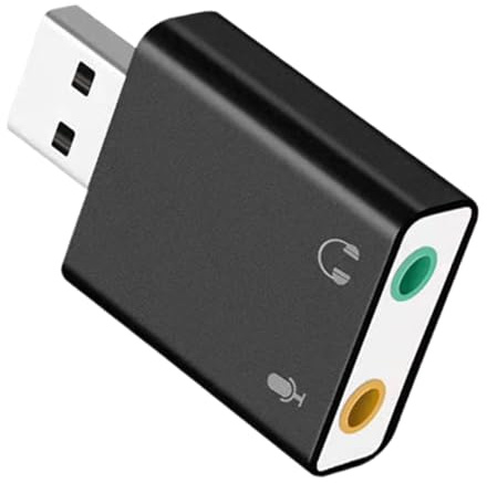 Sound Card Adapter - Audio Interface | Audio Adapter - Portable Digital Audio Converter for Laptop Computer Desk Headphone Jack Converter for Streaming Karaoke