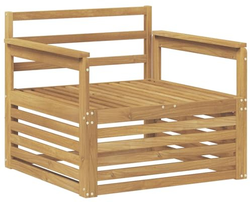 vidaXL Outdoor-Sofa Massivholz Akazie Weiß, Gartenmöbel, modernes Outdoor-Sofa, modulare Lounge, Elegante Terrassen-Sitze
