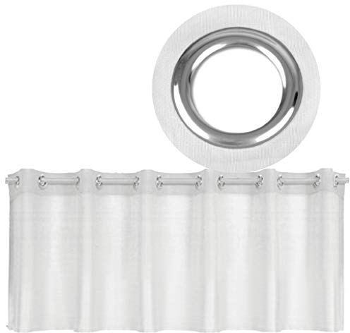 Ösen-Bistrogardine in B160cm x L60cm, transparente Uni Scheibengardine Voile in vielen erhältlich (weiß - schneeweiß)