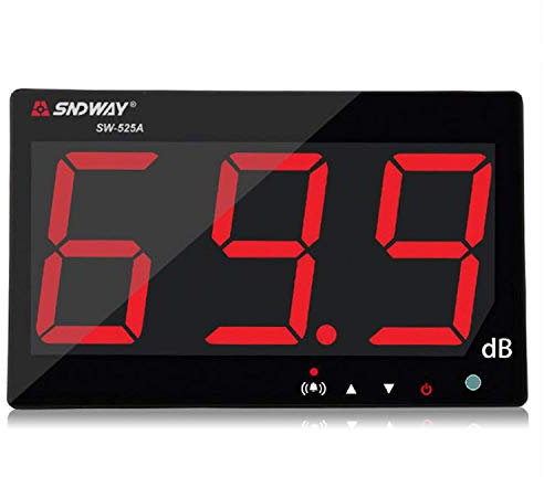 SNDWAY SW-525A Sonomètre numérique 30-130 dB avec grand écran LCD Bruymètre Dcibels Fixation murale