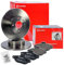 BREMBO Bremsenset Vorderachse inkl. Bremsscheiben Vorne Ø 256 mm Voll und Bremsbeläge Vorne Kompatibel mit SEAT INCA, TOLEDO, VW CADDY, GOLF 3, GOLF 4 Cabrio, PASSAT B3/B4, VENTO