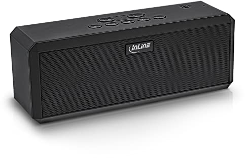 InLine WOOME 2 – Bluetooth Lautsprecher, Musikbox mit True Wireless Stereo (TWS), NFC, aptX, satter Bass, 20 Watt Speaker, 10h Akku, schwarz, 55382S