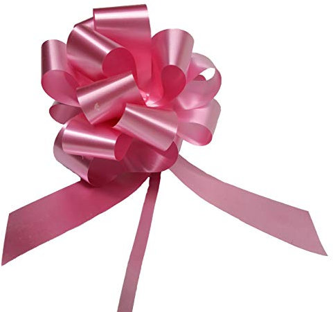 50 COCCARDE Rosa Aurora Nastro 3 CM Nascita Bimba Battesimo Auto CASA (Rosa Aurora)