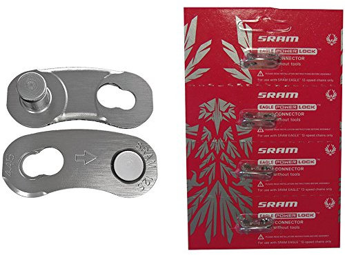 Sram Kettenverschlussglied Eagle Set/4Stk. Power Lock 12f. Silber + Flicken