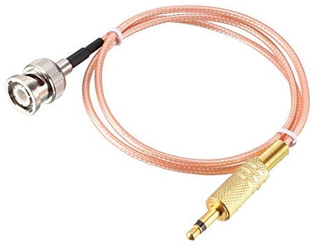 sourcing map BNC Male to 3.5mm (1/8) Male Coaxial Power Audio Cable 50 ohm RG316 2 ft