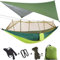 3in1 Camping Hängematte mit Zipper Moskitonetz und Zeltplane,300kg Last Hängematten Atmungsaktiv Moskitonetz Schnell Trocknend Fallschirm Plane für Camping Wandern Reise Hof (Grüne Hängematte)
