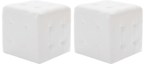 vidaXL Pouf 2 STK. Weiß 30x30x30 cm Kunstleder