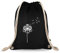 Turnbeutelliebe® Turnbeutel mit Motiv - Pusteblume - Baumwolle schwarz - Sportbeutel - Rucksack - Stoffbeutel - Gym Bag - ca. 12 Liter - 37 x 46 cm
