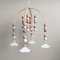 Nicole Knupfer Babybett Mobile Windspiel Rassel Spielzeug, Neugeborenen Kinderzimmer hängende Bettglocke, Holz Ornament Geschenk für Baby Mädchen oder Jungen (Dunkelrosa + weiß Wolkenanhänger)