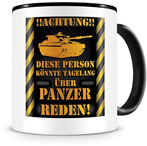 Samunshi® Panzer Tasse mit Spruch Geschenk für Panzer Fans Männer Kaffeetasse groß Lustige Tassen zum Geburtstag schwarz 300ml
