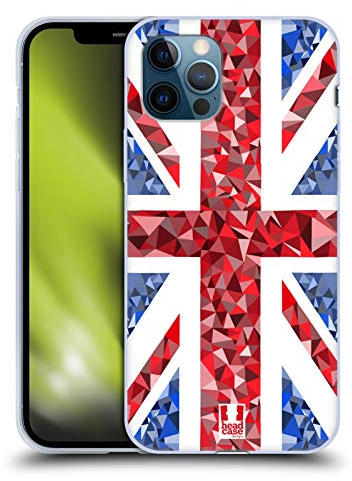 Head Case Designs Rot Und Blau Geometrisch Union Jack Kollektion Soft Gel Handyhülle Hülle kompatibel mit Apple iPhone 12 / iPhone 12 Pro