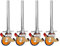 4 Stück Gerüstrollen 125 mm LAYHER*-kompatibel mit Stahlspindel, doppelt gebremst, lotrecht stehend, passend zu LAYHER*-Gerüsten und anderen Herstellern