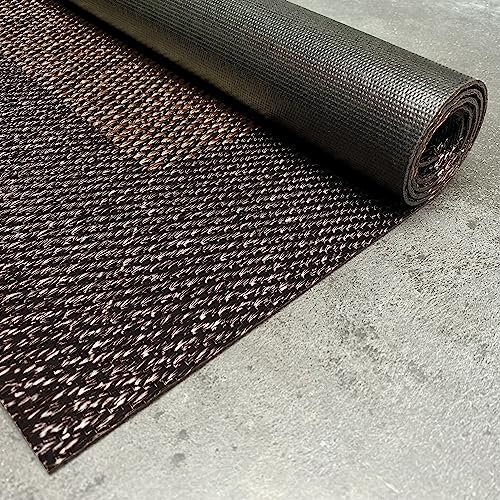 STORESDECO Alfombra vinilica de Tejido Trenzado Premium de Alta Gama Lavable Antideslizante Alfombras vinilicas Resistentes para Salon Cocina habitacion baño Pasillo Color Bronce Negro 160x230 cm