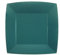 Santex - 10 Assiettes Carton Bio CARRÉES 23CM Bleu Canard