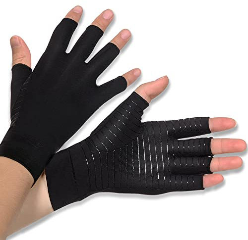 Donfri Arthrose Handschuhe mit Kupfer,Arthritis Handschuhe Kompressionhandschuhe, Schmerzlinderung und Wärme (S)