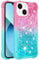 KBIKO-zxl Compatible with Glitter Liquid Case for iPhone 13, Sparkle Sequin Floating Quicksand Solid Love TPU Shockproof Protective Cover for iPhone 13.Pink Blue YBJ