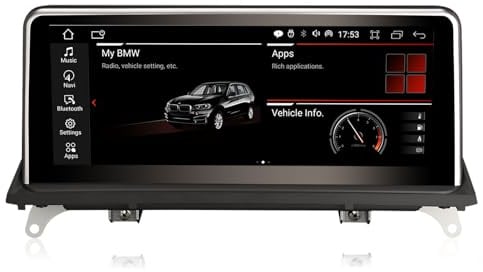 Erisin 10.25 Zoll 8-Kern 4GB+64GB Android 14 Autoradio Bluetooth GPS Navigation für BMW X5 E70 X6 E71 CIC System Unterstützt OEM iDrive IPS Touchscreen CarPlay Android Auto DAB+ WiFi USB TPMS Canbus